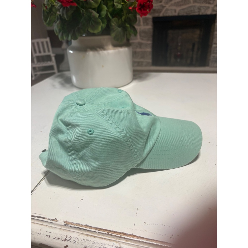 Polo Ralph Lauren Mint Green Baseball Cap Navy Pony Logo Adjustable Hat - Picture 5 of 7